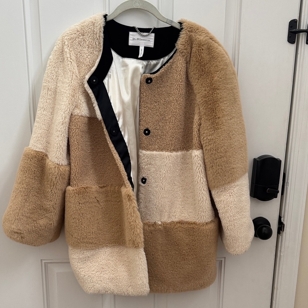 Bcbgeneration Women's Patchwork Teddy Jacket - Cr… - image 3